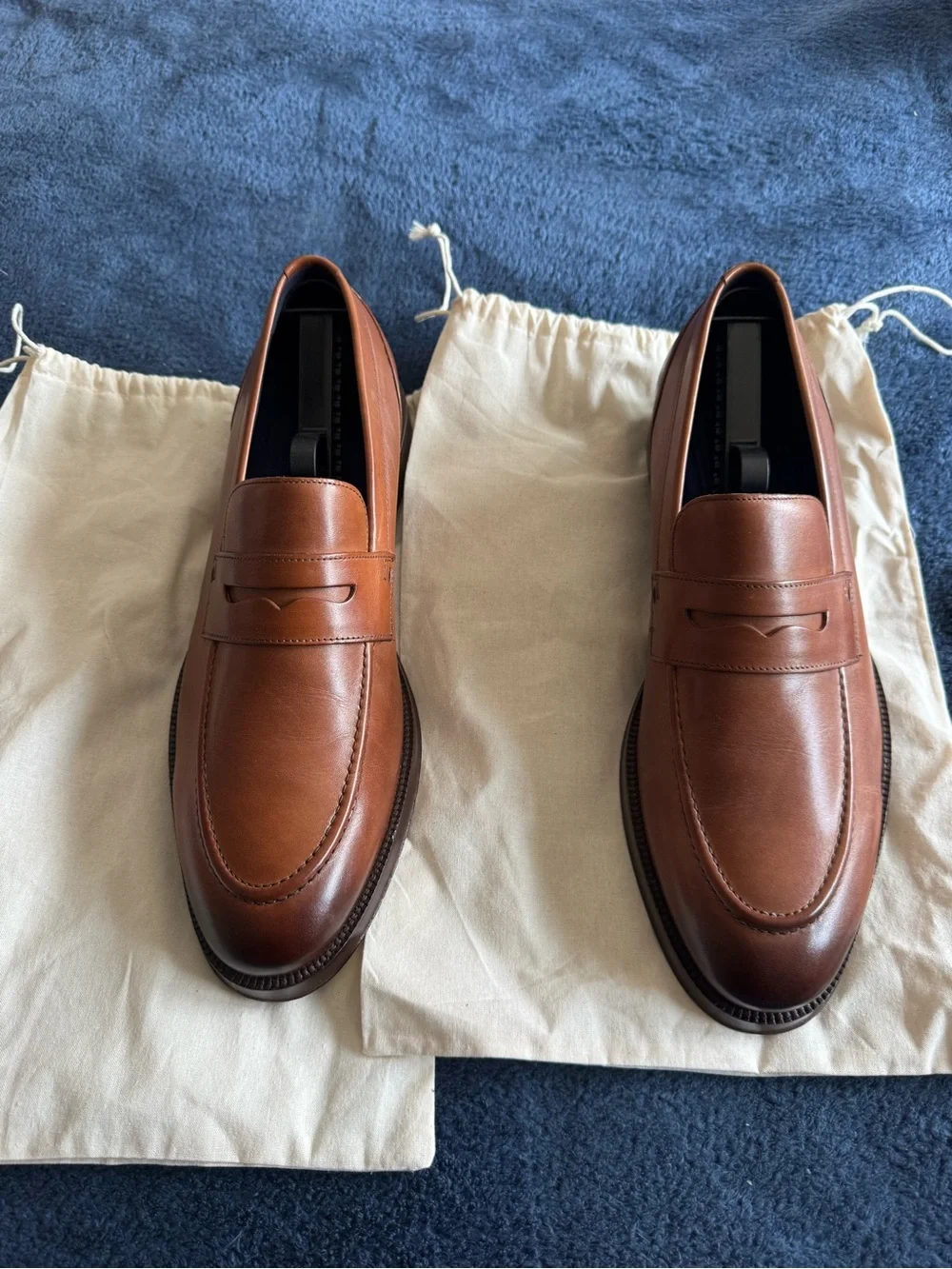 Cole Haan Men’s Brown Leather Carney Penny Loafers